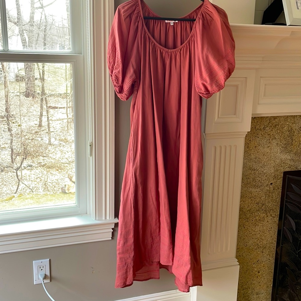 100% cotton pink maxi dress